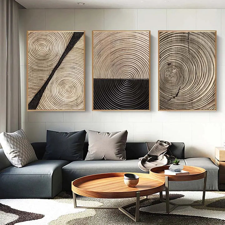 Black Gold Line Abstract Canvas Poster
