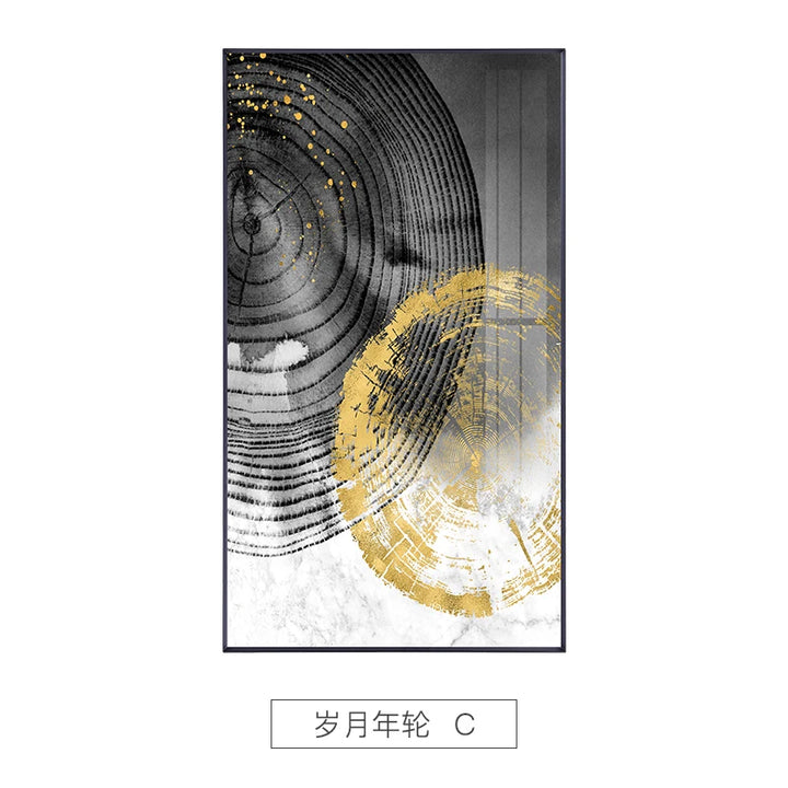 Minimal Black Gold Abstract Canvas Poster