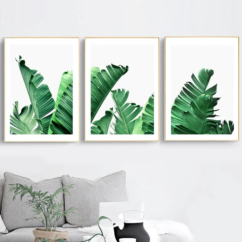 Nordic Green Plant Canvas Art Set