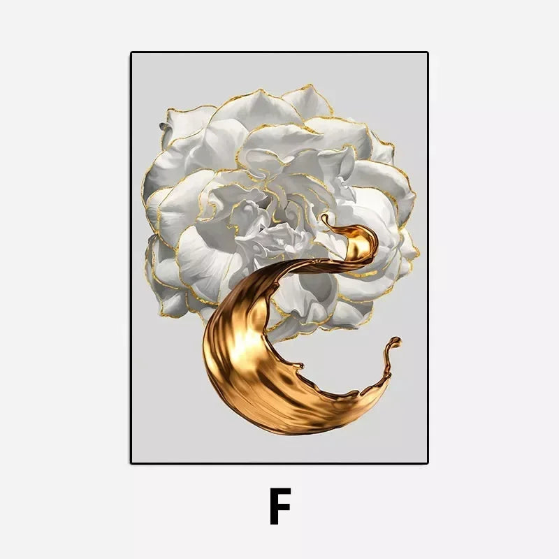 Scandinavian Gold Botanical Wall Art