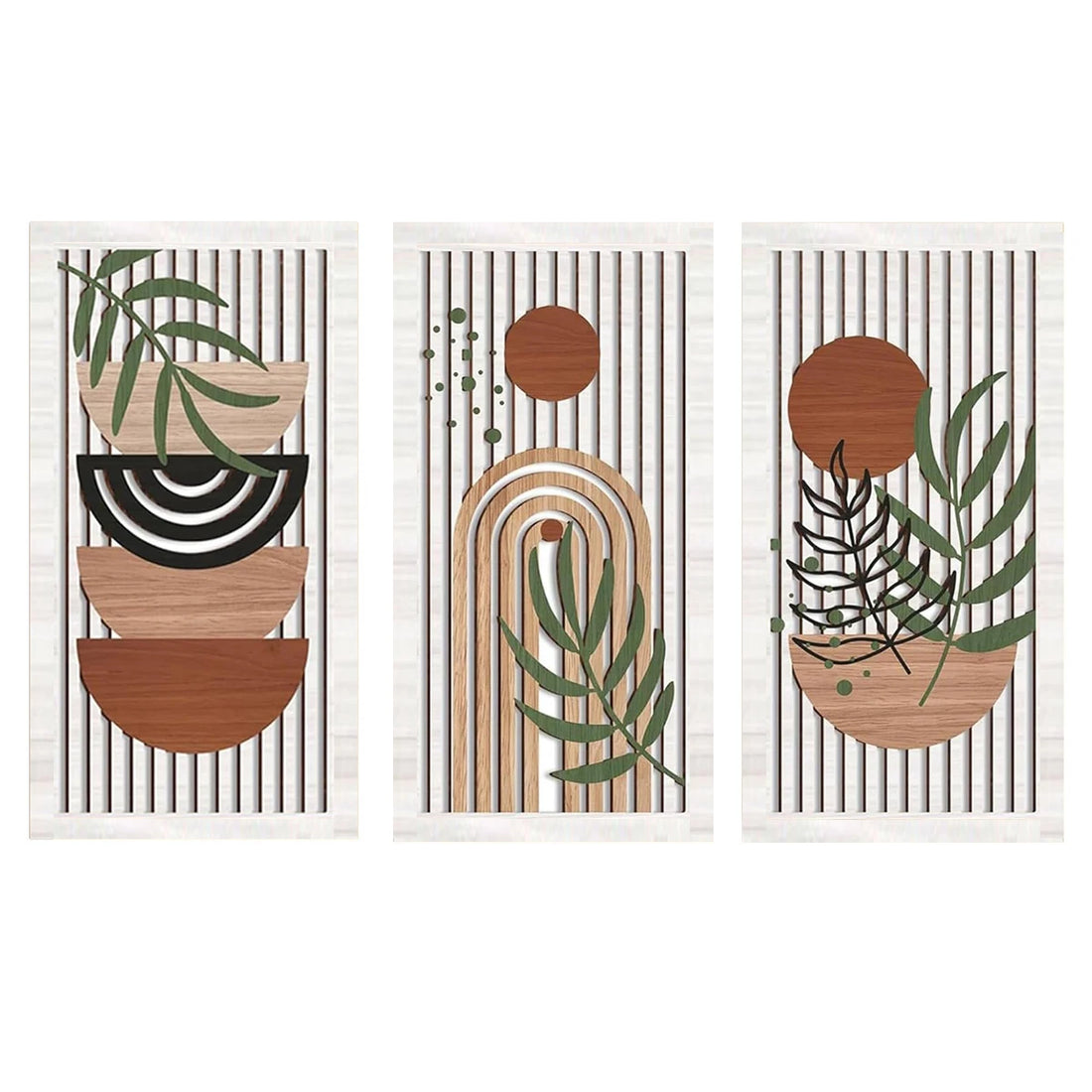 3Pcs Bohemian Wooden Wall Art