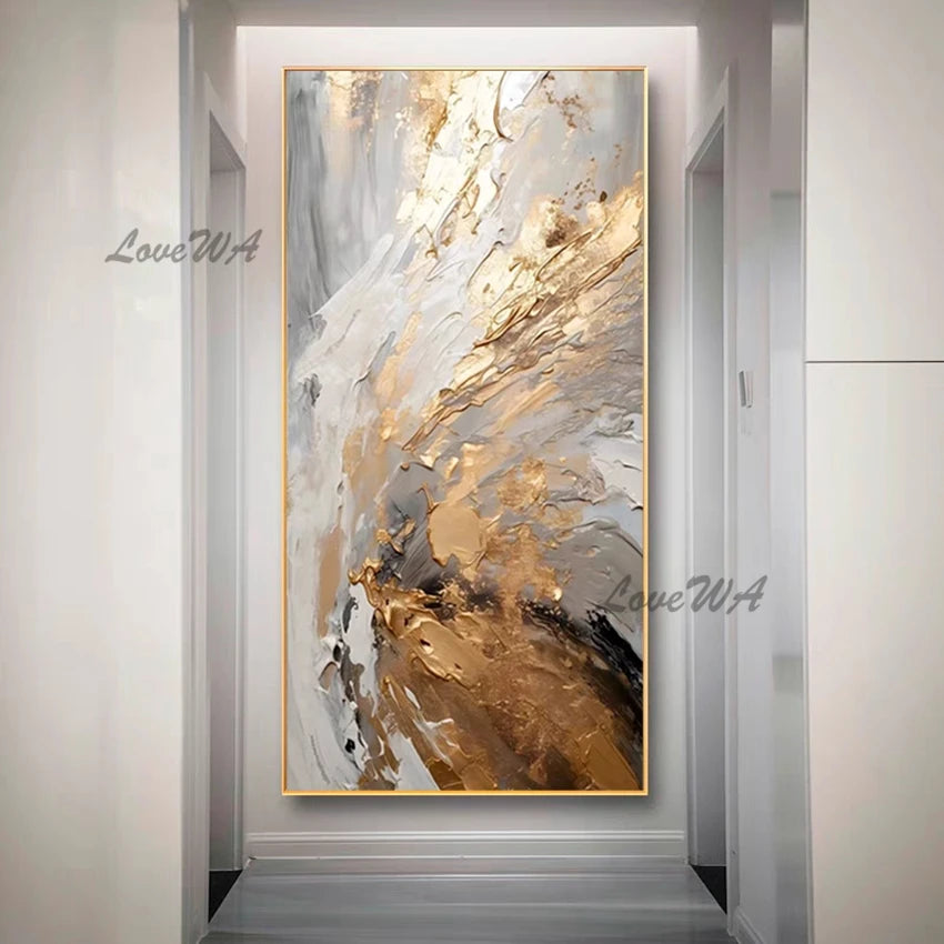 Large Hand-Painted Abstract Oil Painting