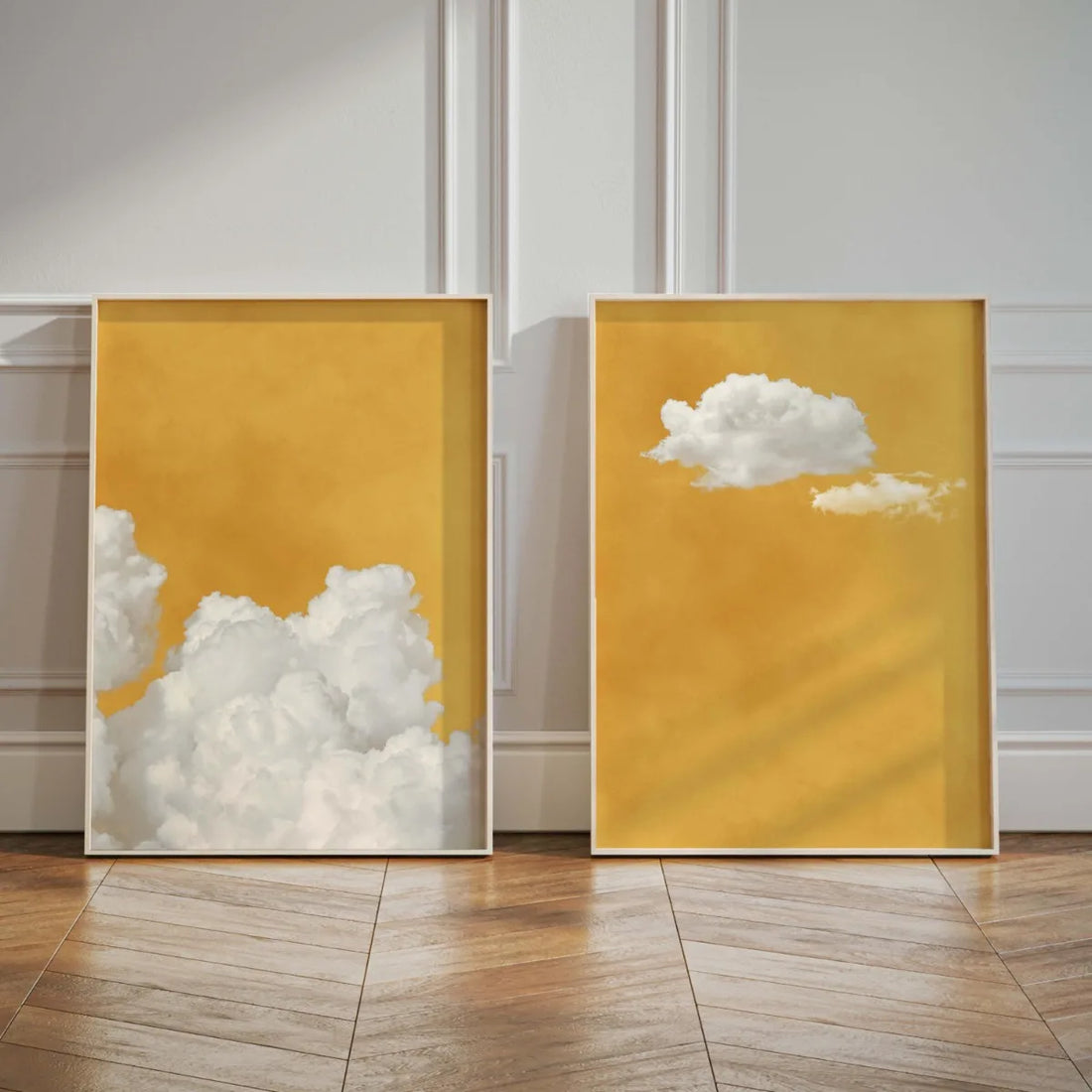 2PCS Mustard Cloud Canvas Art Set