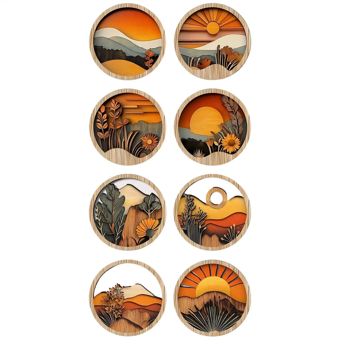 4Pcs Bohemian Wooden Wall Art Set