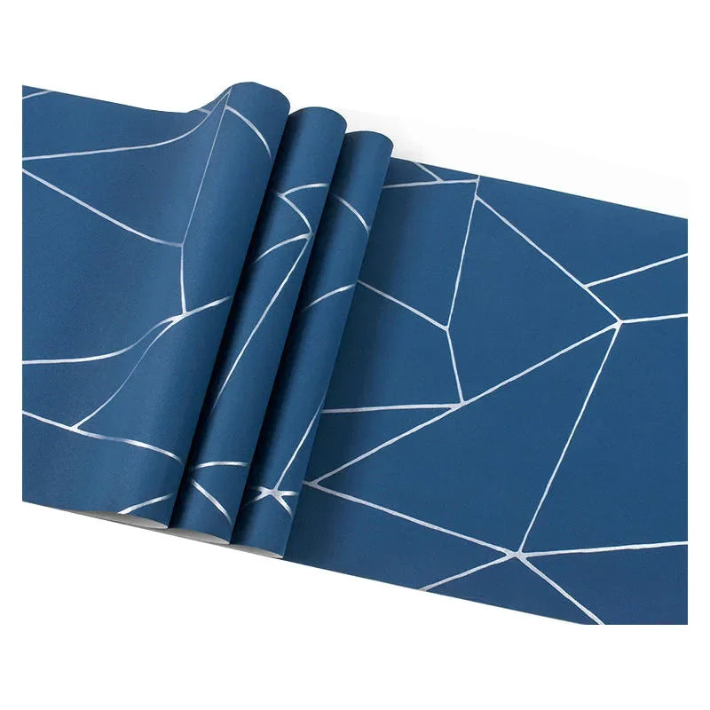 Grey White Blue Geometric 3D Wallpaper