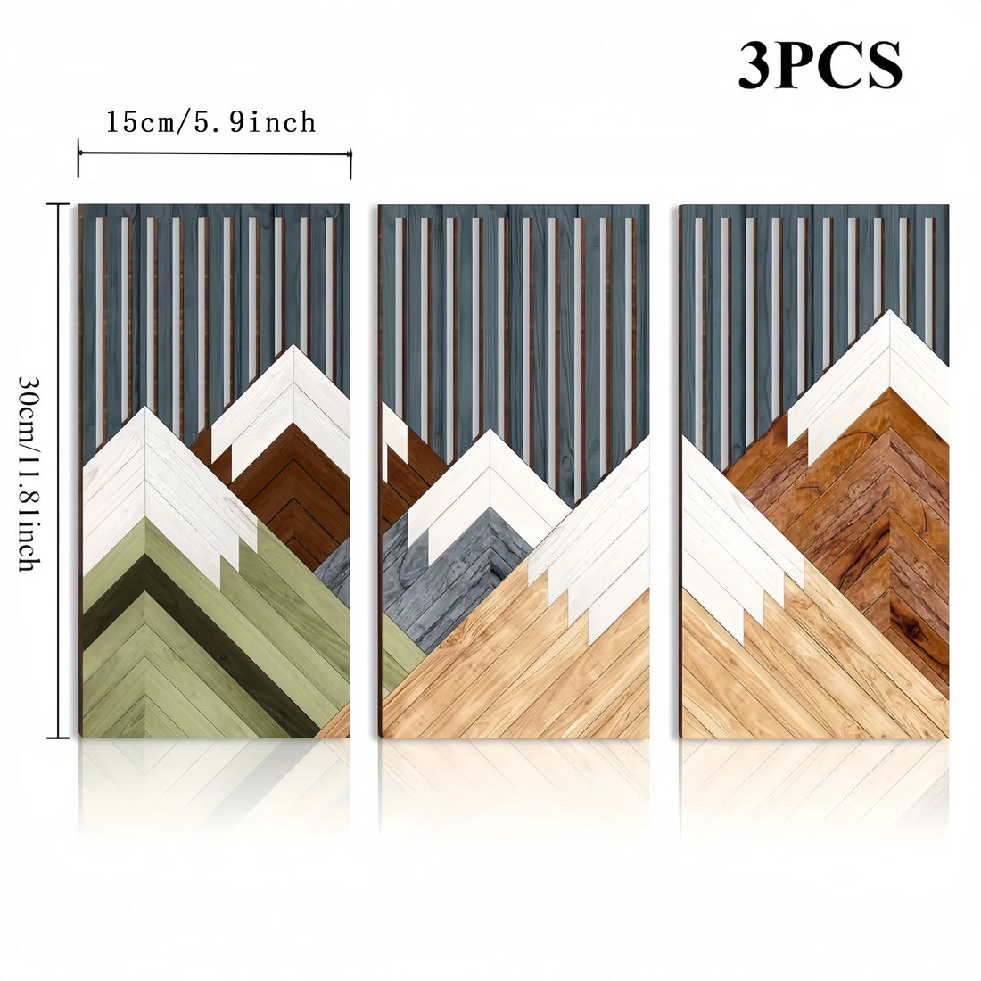 3PCS Boho Hollow Wood Leaf Wall Art