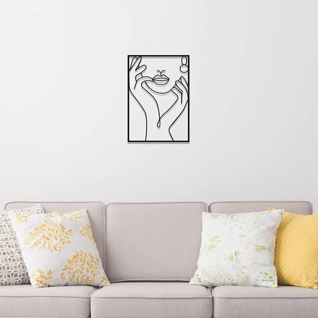 Modern Female Silhouette Metal Wall Art