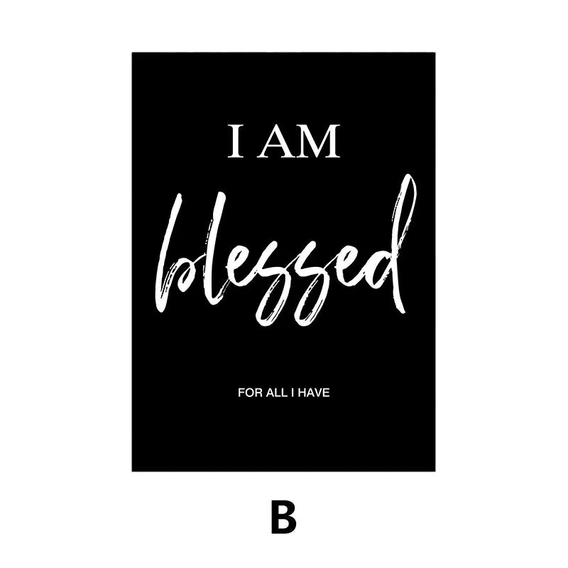 Black White Inspiring Quote Canvas Poster