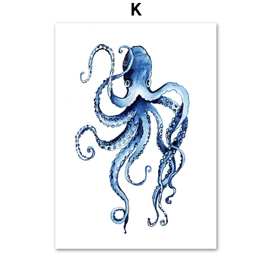 Ocean Animals Kids Canvas Poster