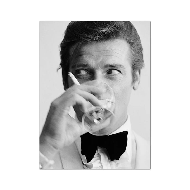 Black & White Movie Star Canvas Poster