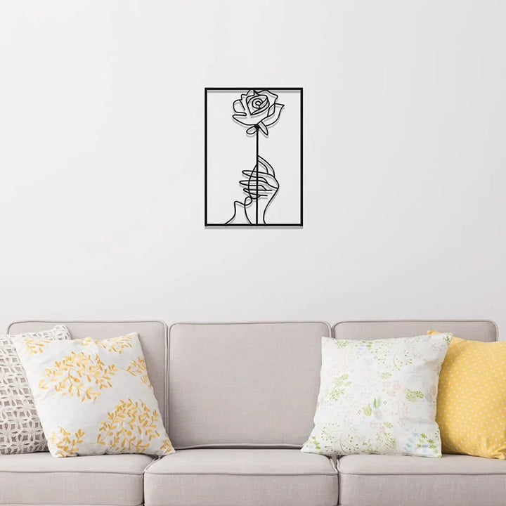 Modern Female Silhouette Metal Wall Art
