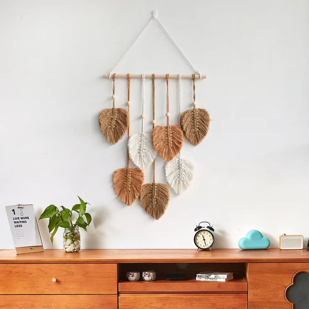 Green Leaf Macrame Wall Hanging
