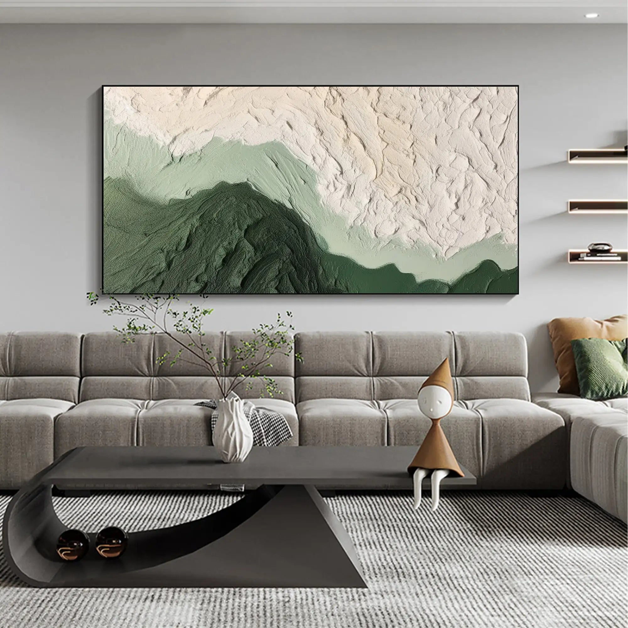 Abstract Green Ocean Canvas Print
