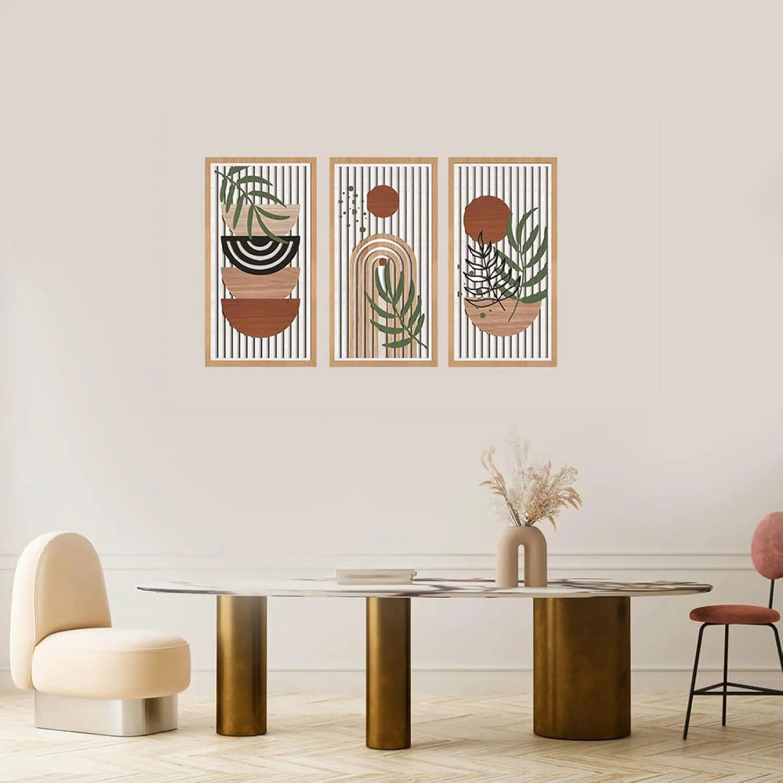 3Pcs Bohemian Wooden Wall Art