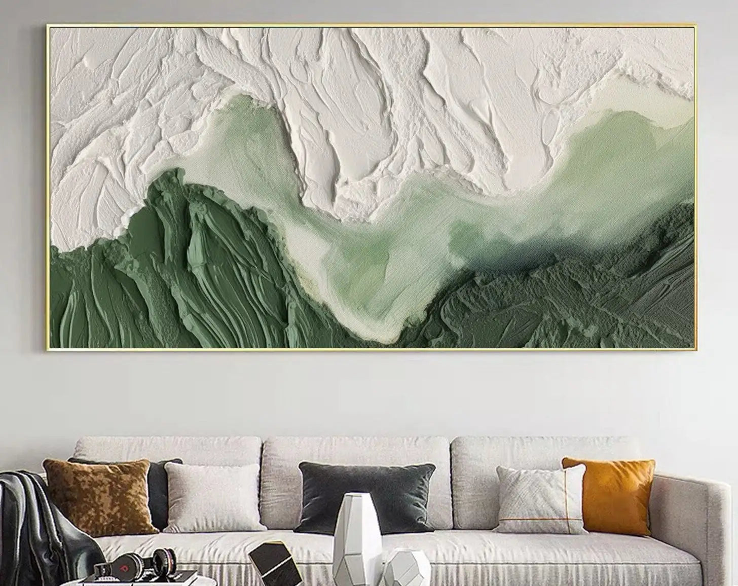Abstract Green Ocean Canvas Print