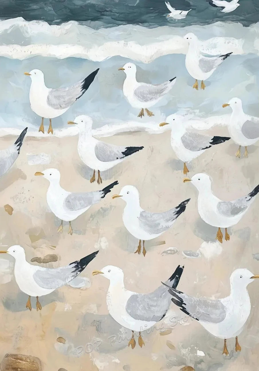 Canvas Painting Coastal Village Gallery Wall Set