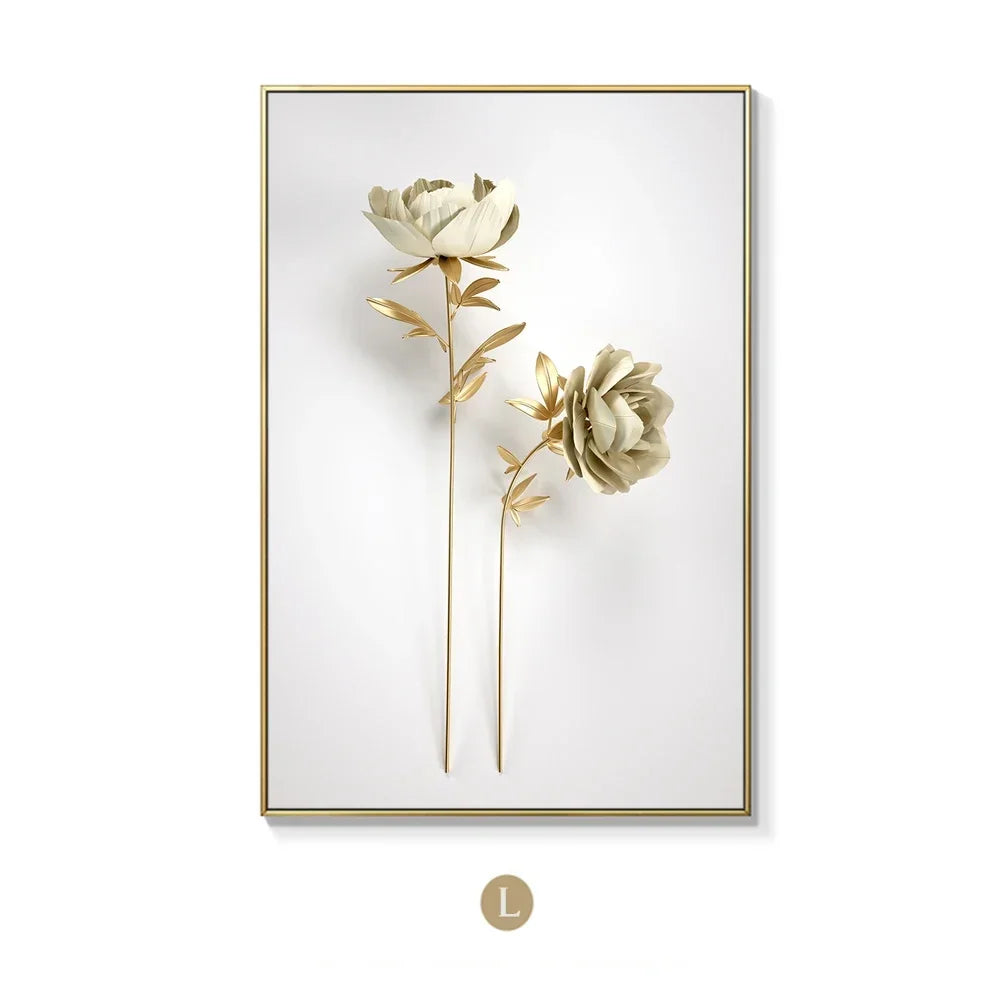 Scandinavian Gold Botanical Wall Art
