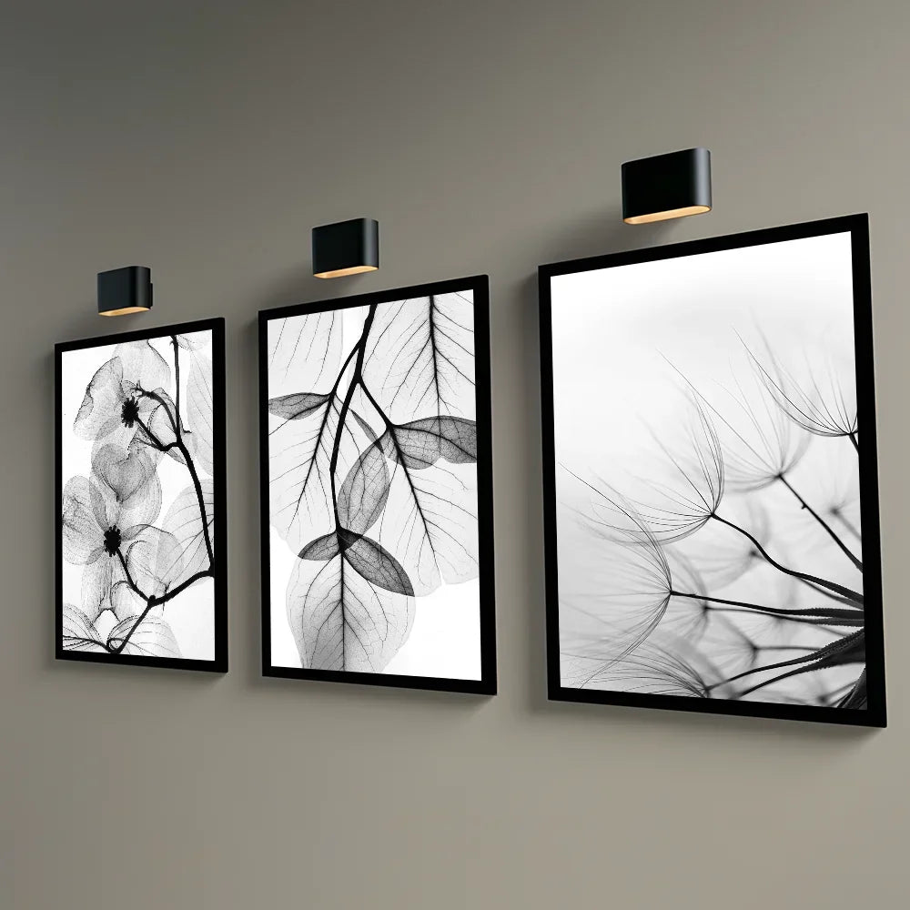 Black & White Plant Canvas Wall Art