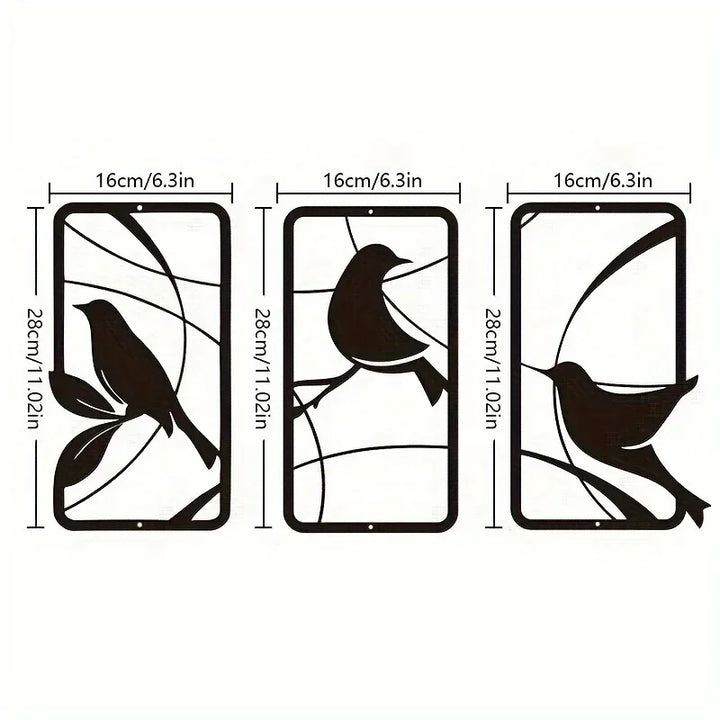 Paradise Bird Metal Wall Art – 3-Piece Set