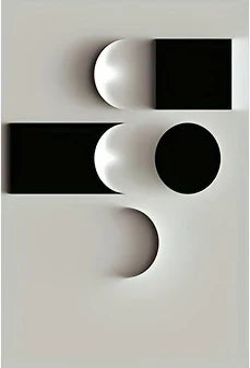 Black & White Geometric Abstract Canvas Poster