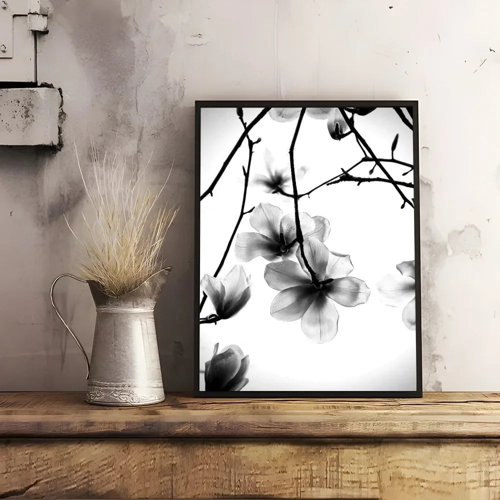 Black & White Plant Canvas Wall Art