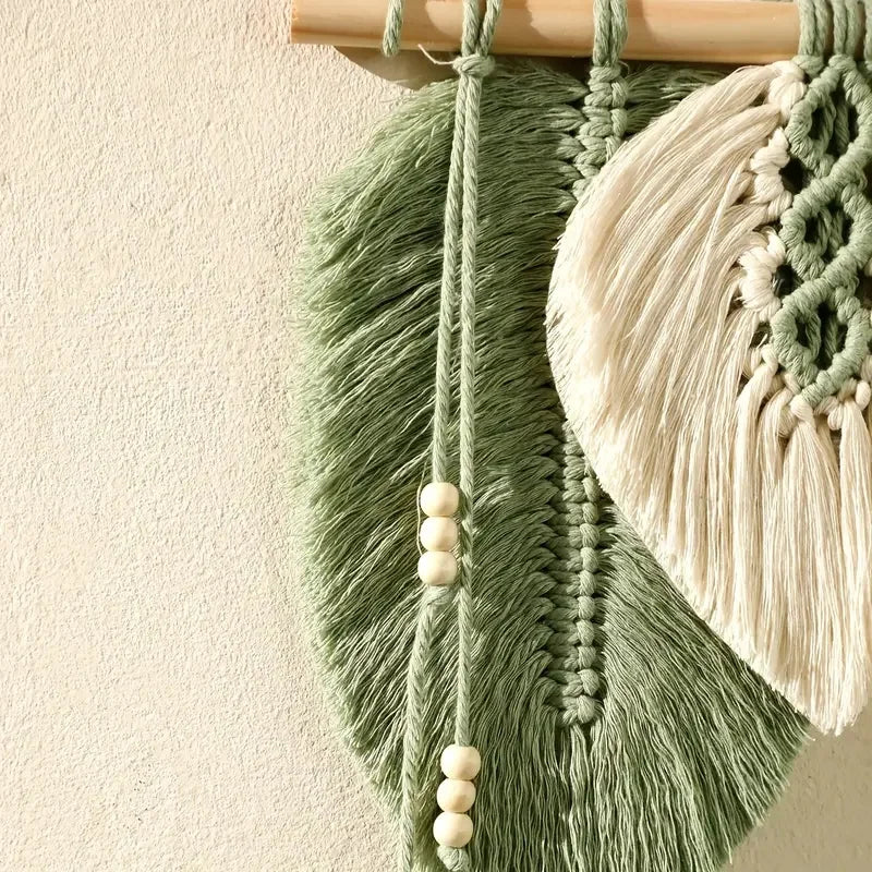 Handmade Macrame Leaf Wall Decor