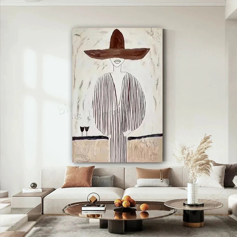 100% Handmade Figure Oil Painting on Canvas