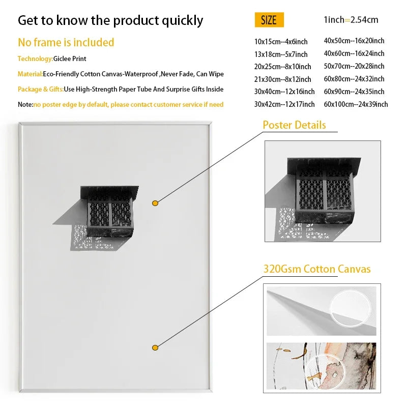 Scandinavian Black & White Canvas Wall Art