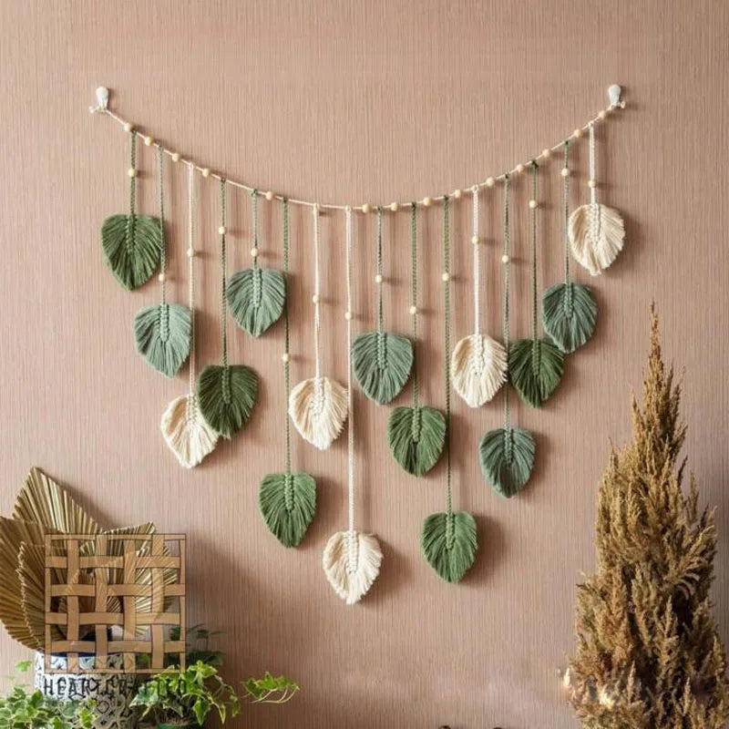 Large Leaf Macrame Wall Tapestry