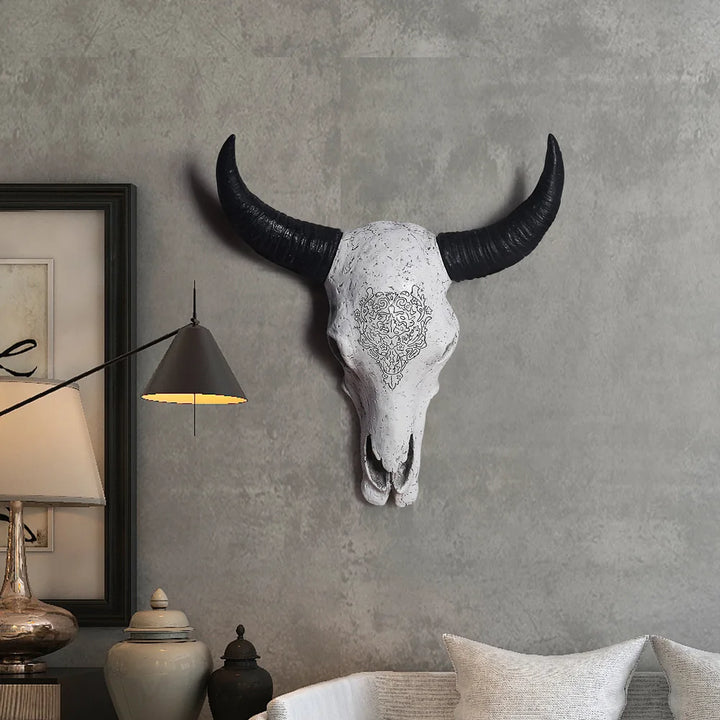 Resin Bull Skull Wall Decor