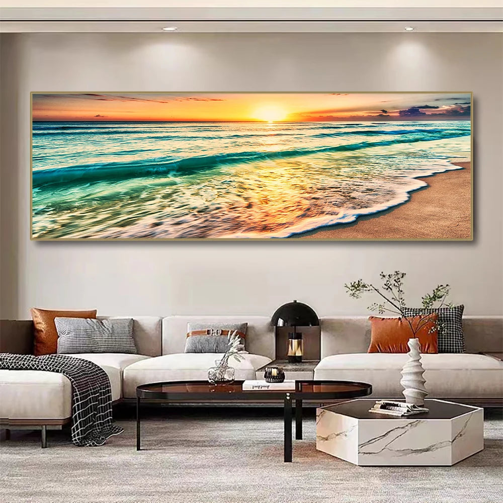 Beach Sunset Landscape Canvas Poster