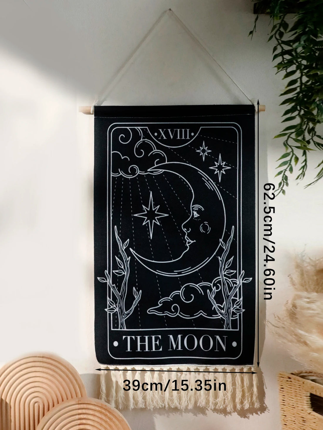 Black Sun & Moon Boho Wall Tapestry