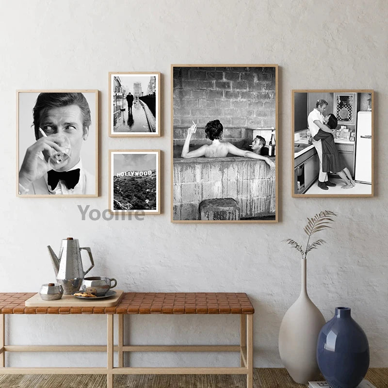 Black & White Movie Star Canvas Poster