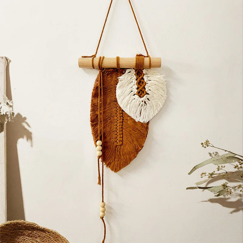 Handmade Macrame Leaf Wall Decor