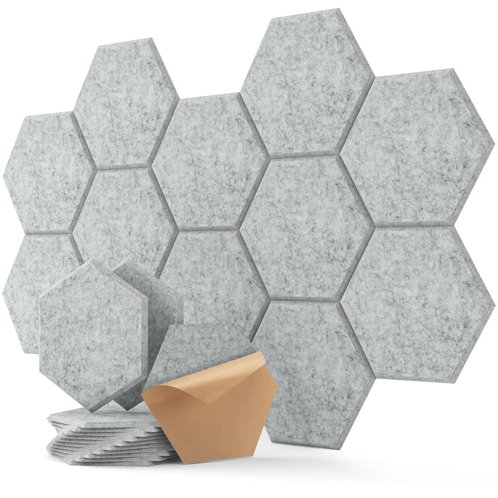12-Pack White Hexagon Acoustic Panels