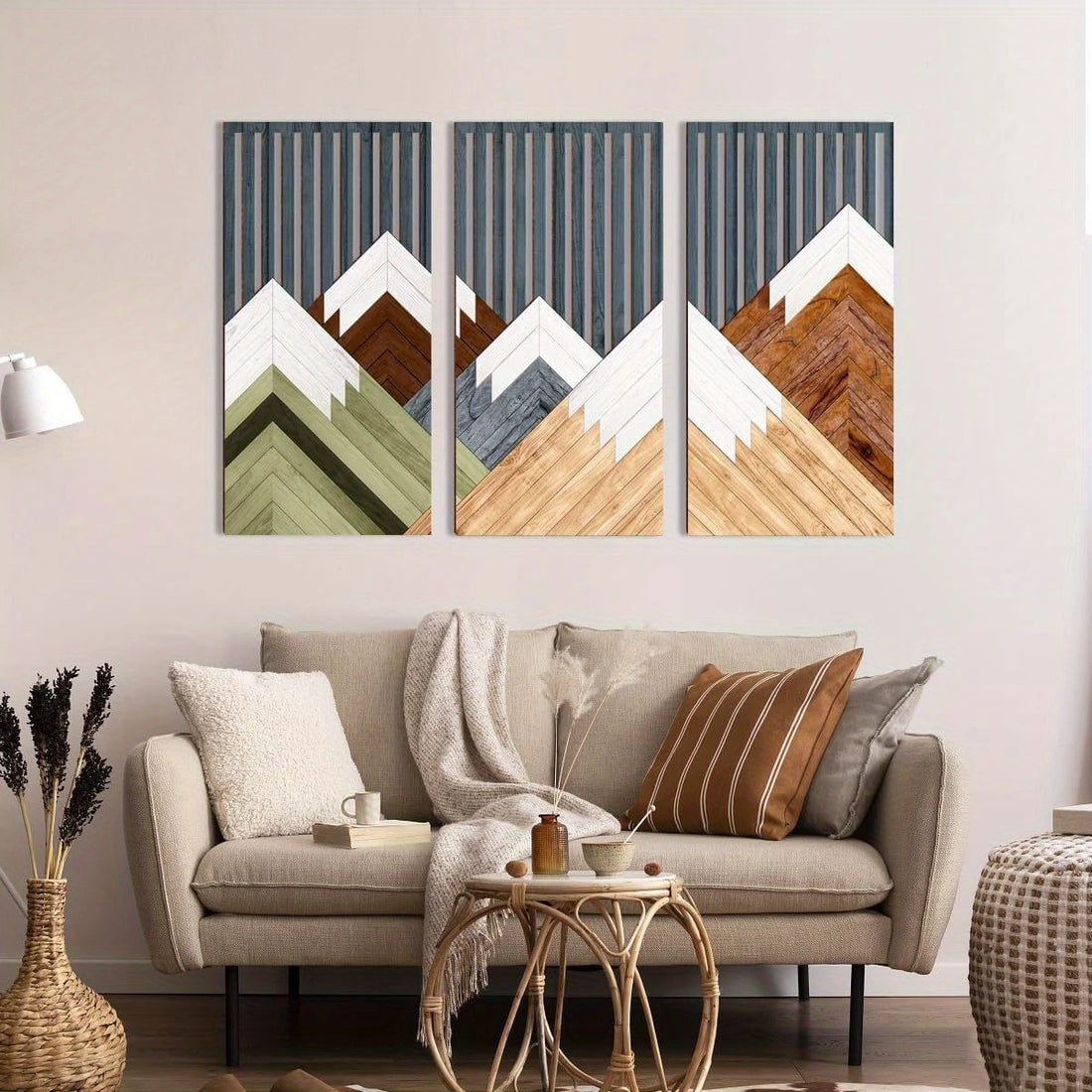 3PCS Boho Hollow Wood Leaf Wall Art