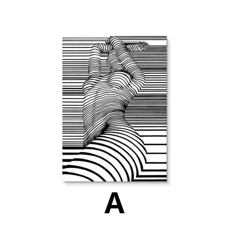 Black & White Nude Woman Canvas Poster