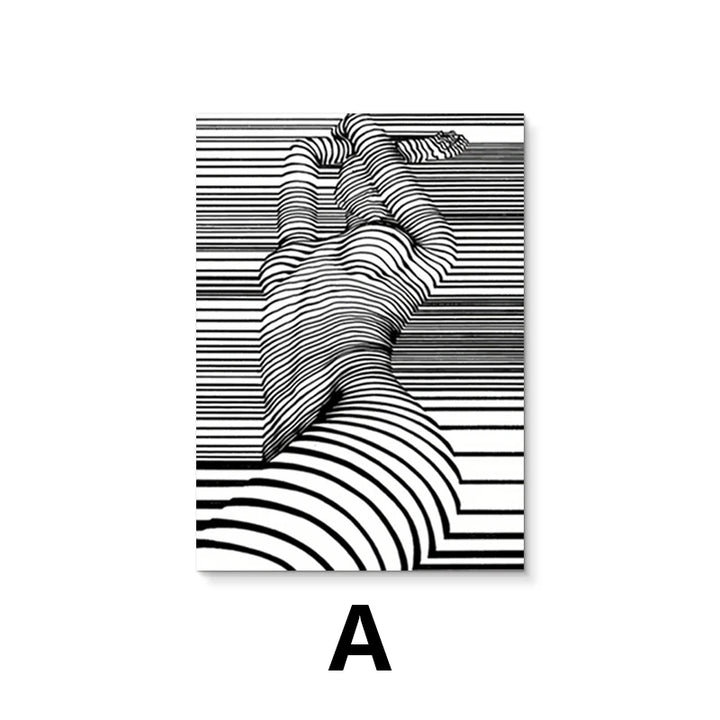 Black & White Nude Woman Canvas Poster
