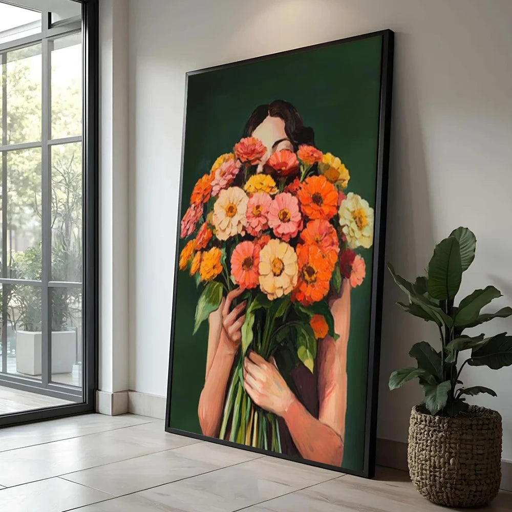 Abstract Woman Flower Canvas Poster