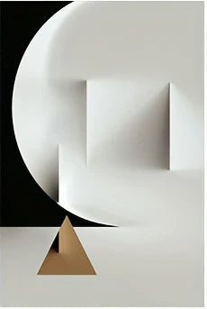 Black & White Geometric Abstract Canvas Poster
