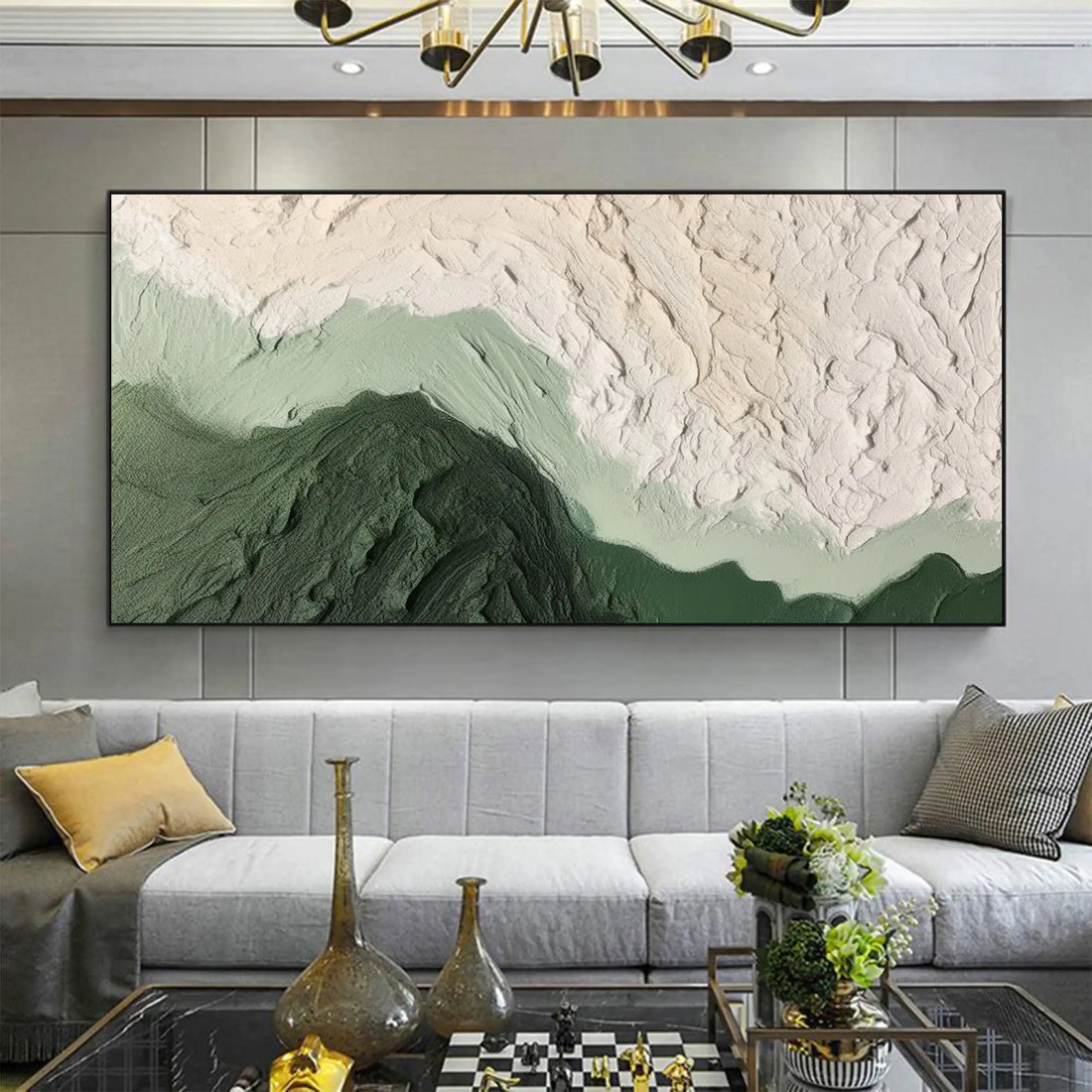 Abstract Green Ocean Canvas Print