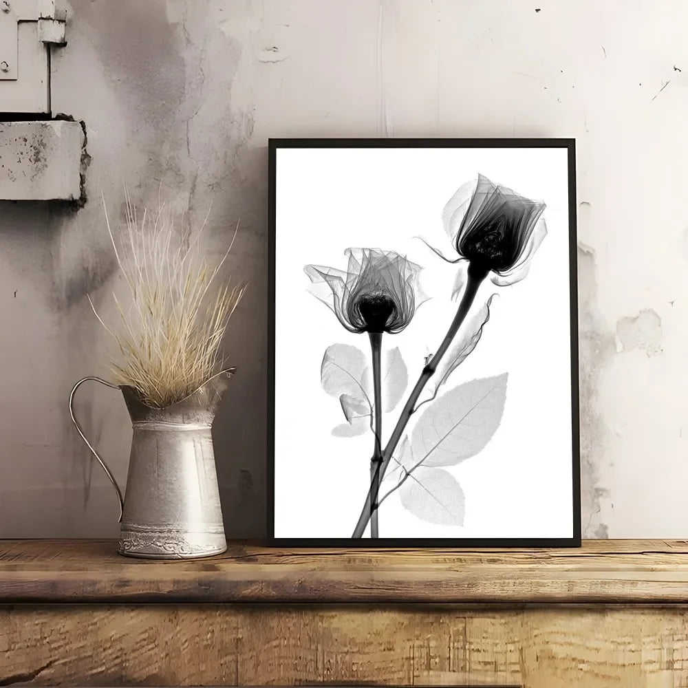 Black & White Plant Canvas Wall Art