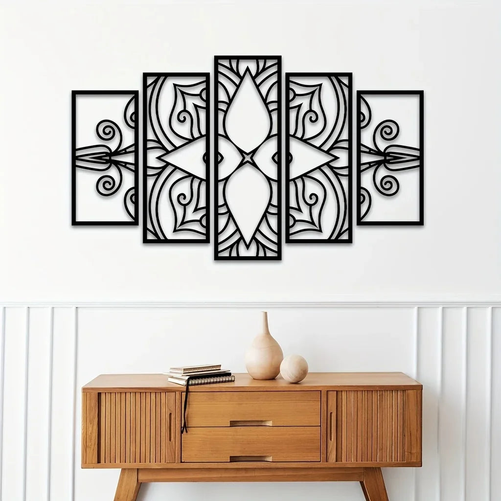 Mandala Metal Wall Art – 5-Piece Set