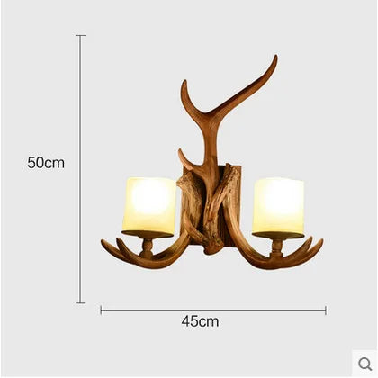 American Retro Deer Horn LED Wall Lamp