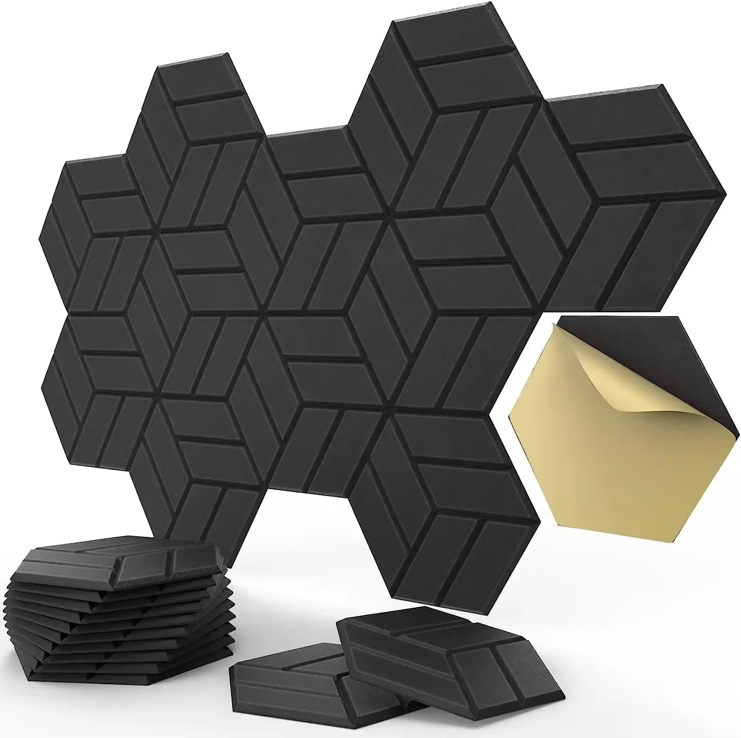 12-Pack White Hexagon Acoustic Panels