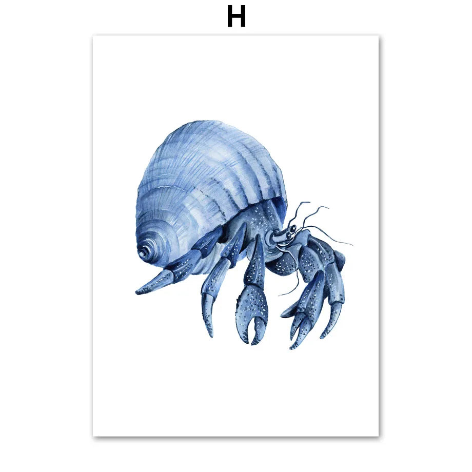 Ocean Animals Kids Canvas Poster