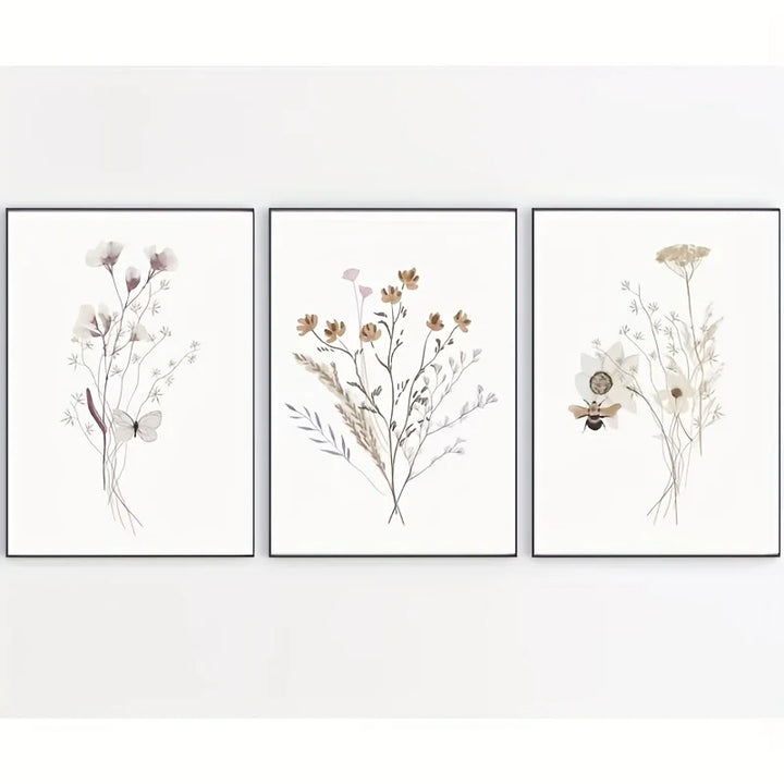 3PCS Nordic Wildflower Canvas Set