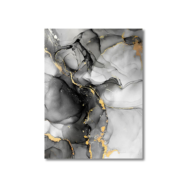 Black & White Gold Marble Canvas Art