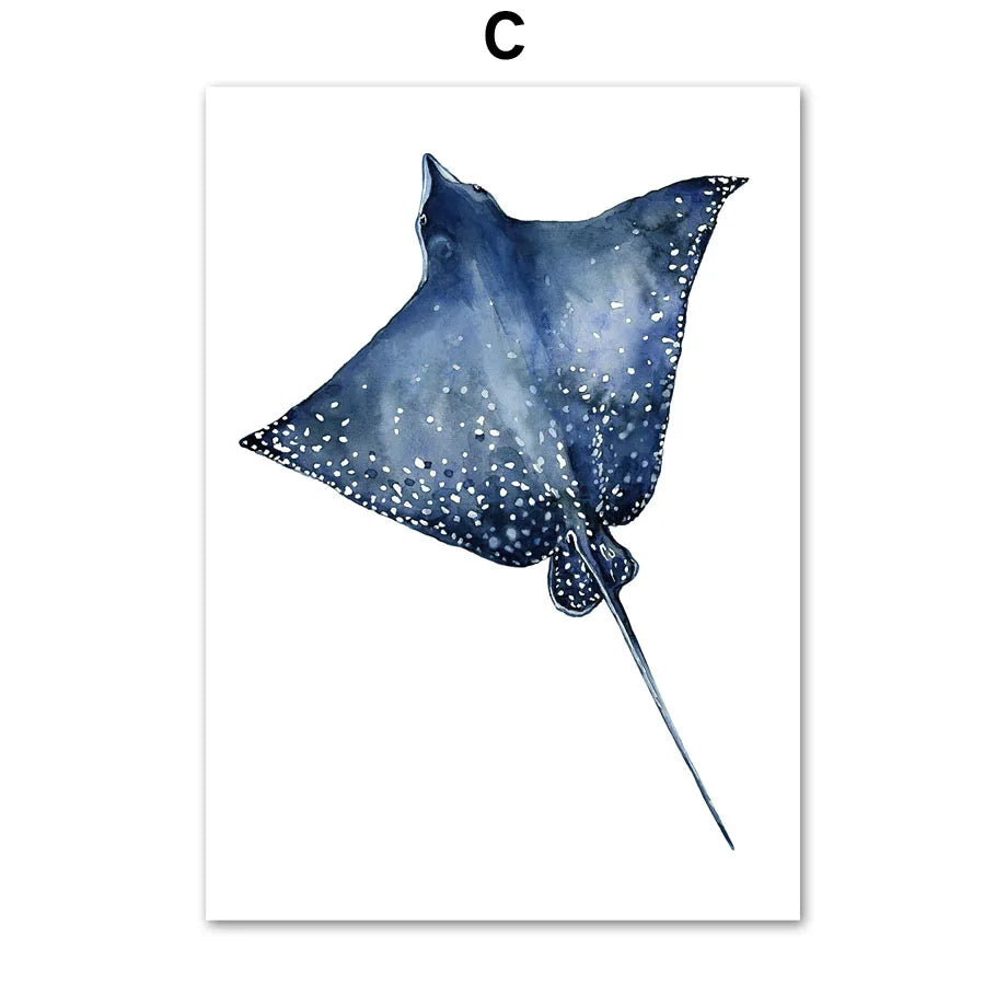 Ocean Animals Kids Canvas Poster
