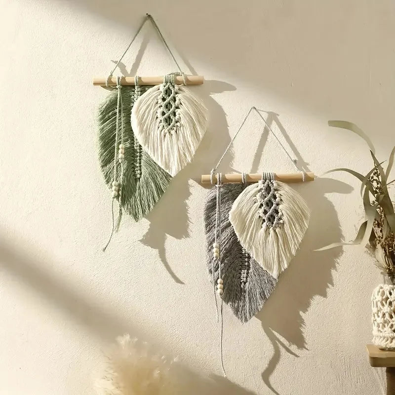 Handmade Macrame Leaf Wall Decor
